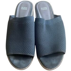 Eileen Fisher Platform‎ Slide Sandals Mesh Wedge Slip-On Shoes Women's Size 11